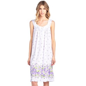 Casual Nights Women's Fancy Lace Floral/Embroidered Sleeveless Nightgown - 1 of 4