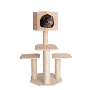 Armarkat Real Wood Premium Model S4203 Scots Pine, Solid Wood Cat Tree, 46" Tall   - 1 of 4