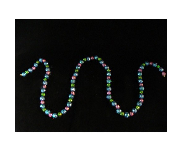 Darice 6' x 1" Shimmering Pink, Blue and Green Holographic Mini Ball Christmas Garland