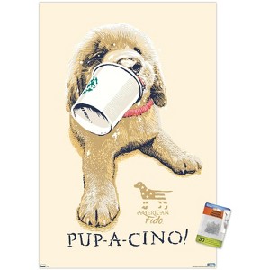 Trends International Jim Baldwin - Pup-a-cino Unframed Wall Poster Prints - 1 of 4
