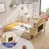 BABYYER Full Size Floor Bed with Bookcases and Blackboards, Solid Wood Platform Bed with Storage Headboards, Playhouse for Kids and Teens - 3 of 4