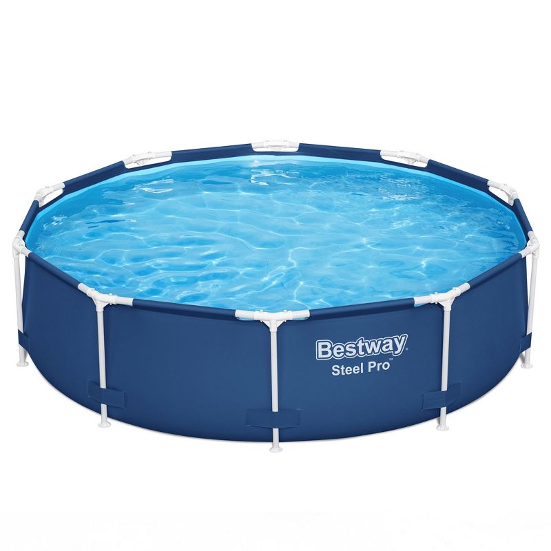 Bestway Steel Pro 10 Foot x 30 Inch Round Framed Above Ground Outdoor Backyard Swimming Pool Set with 330 GPH Filter Pump, Blue, 4 of 8