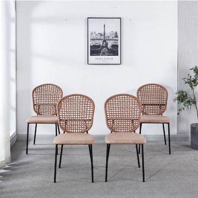 Kumasinova 4-Peice Modern Dining  Chairs, Comfortable Upholstered Sennit Chair, Durable Kitchen Chairs for Dining Room, Stylish Dining Room Chairs