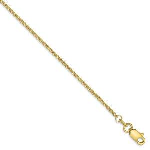 Black Bow Jewelry 1.5mm 10k Yellow Gold Solid Cable Chain Anklet - 1 of 4
