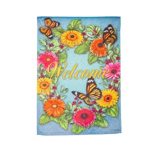 Gerbera Butterflies Suede Garden Flag - 1 of 2