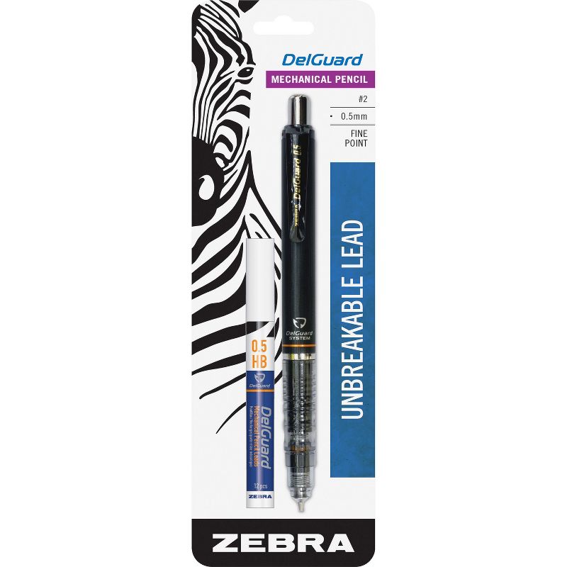 Zebra Mechanical Pencil 0.5 mm Unbreakable Lead Black 58611, 1 of 2