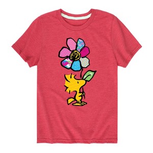 Boys' - Peanuts - Woodstock With Flower And Pattern Short Sleeve Graphic T-Shirt - 1 of 4