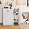 Tangkula Wooden Shoe Cabinet 2-Door Storage Entryway Shoes Organizer w/ Adjustable Shelves - 2 of 4