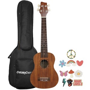 Sawtooth Mahogany Tenor Electric Ukulele w Gig Bag and Fishman KUL-101 Preamp/Built In Tuner and Official Brake Stickers - 1 of 1