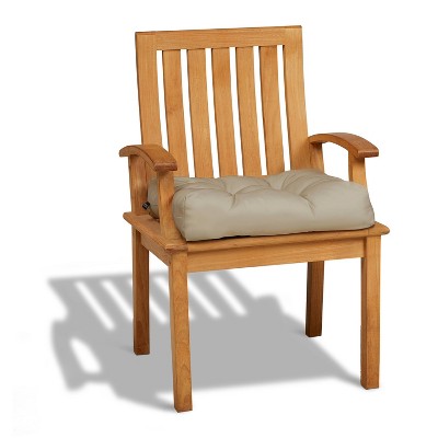 Khaki Water-Resistant Polyester Square Patio Seat Cushions, 19 x 19 x 5 Inch, 2-Pack