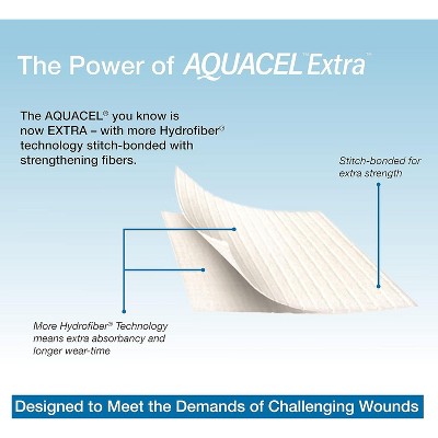 ConvaTec AQUACEL Extra 4"x5" Hydrofiber Absorbant Dressing For Moderate To Highly Exuding Wounds, Non-Woven Two-Dimensional Strengthening Fibers, Rectangle, 10ct Box In Dubai - UAE | Dressings-472128