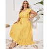 Plus Size Sleeveless Floral Hem Pocket Long Dress for Women Summer Casual Boho Maxi Dress - 3 of 4