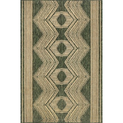 nuLOOM Rayna Geometric Stain Resistant High Traffic Outdoor Area Rug