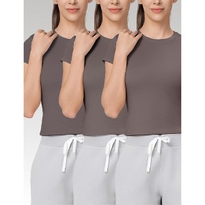 Spruce Fashion Set of 3 Women's Essential Summer High Stretch Performance Moisture-Wicking T-Shirts - 1 of 4