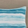 Gulches Aqua Green Modern Coastal Watercolor Stripe  with Cotton Blend Full Queen 6 Piece Printed Quilt Set with Throw Pillows Blanket - 4 of 4