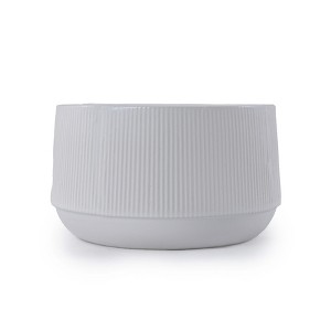 SpassWay 11" Dia Outdoor Indoor Ceramic Planter Pot Decorative Planter with Drainage Hole Patio Flower Pot - 1 of 4