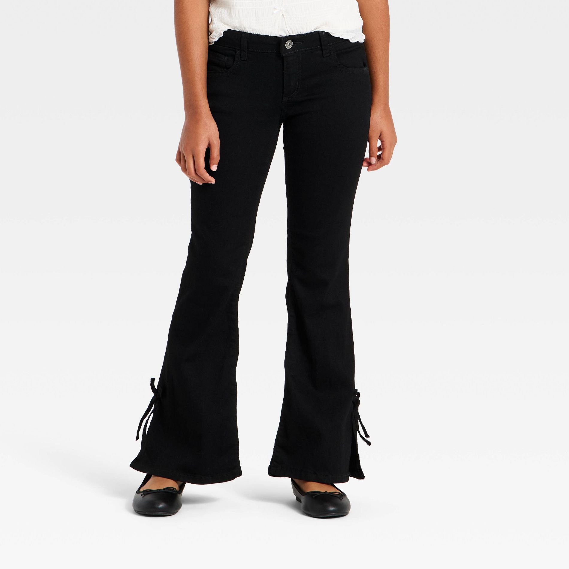 Girls' Bow Trim Flare Jeans - art class™