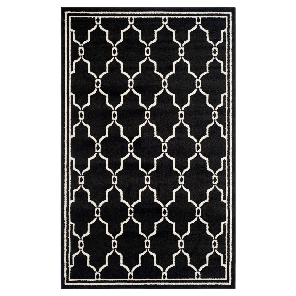 Prato 4'x6' Indoor/Outdoor Rug - Anthracite/Ivory - Safavieh