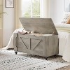 Wooden Rolling Storage Chest Bench, 100cm Organizer with U-Shaped Handle, Safe Hinges, Rounded Edges, for Kids Room, Bedroom or Living Room, Grey - 3 of 4