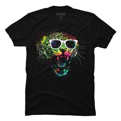 Men's Design By Humans Technicolor Jaguar By clingcling T-Shirt