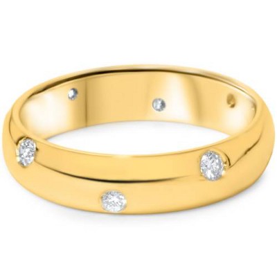 Pompeii3 1/2ct Bezel Diamond Eternity Wedding Ring Yellow Gold