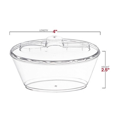 Clear Oval Plastic Mini Cup with Lid and Spoon Set