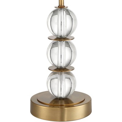 Vienna Brass and Crystal Art Deco Table Lamp with White Shade