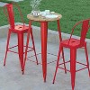 Emma and Oliver Indoor/Outdoor Bar Top Table, 23.75" Round All Weather Poly Resin Top with Steel base - 3 of 4