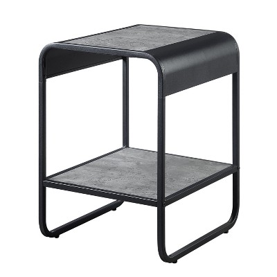 NicBex Modern Industrial Side Table with Metal Frame Contemporary End Table for Urban Decor