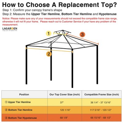 Brown Polyester 10'x10' 2-Tier Gazebo Replacement Canopy