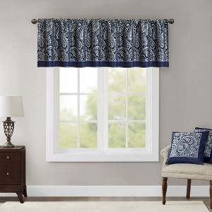 Jacquard Window Valance Black 50x18" - 1 of 4