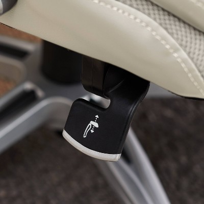 Ergonomic Cream Bonded Leather Executive Office Chair with AIR Lumbar Support