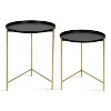 Kate and Laurel Ulani Round Metal Nesting Table, 2 Piece, Black and Gold - 3 of 4