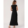 INSPIRE CHIC Women's Sleeveless Button Fit Flare A-Line Flowy Casual Long Dress - 4 of 4