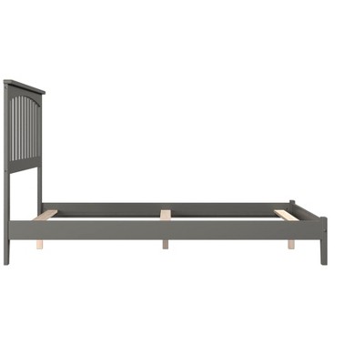 Mission Full Size Gray Wood Bed with Headboard and Slats