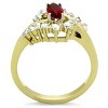 Slickblue Women's Two-Tone Gold Stainless Steel Ring with Siam Center Stone and Clear Accents, Size 5-10 - 3 of 4