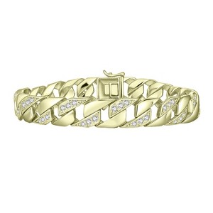 Guili 14K Gold Plated Classic Chain Bracelet with Clear Cubic Zirconia Offers Timeless Sparkle and Polished Style for Everyday Elegance - 1 of 3