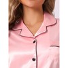 cheibear Women's Buton Down Sleepwear with Pants Nightwear Lounge Pajama Set 2 Pcs - 4 of 4