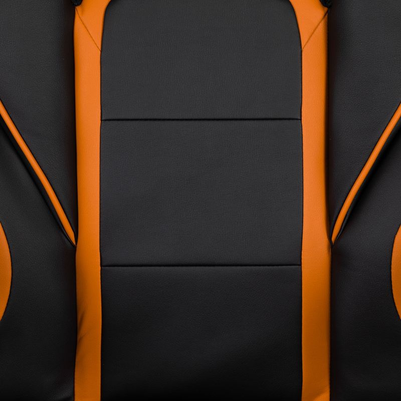 Emma and Oliver Black/Orange Ergonomic Gaming Chair -Recline Back/Arms, Footrest, Massaging Lumbar, 6 of 15