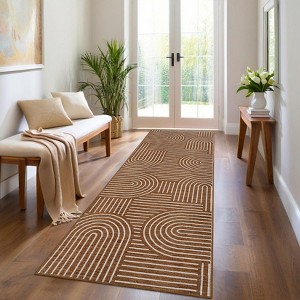 Modern Abstract Rug Washable Rug Non Slip, Low Pile Thin Foldable Mat - 1 of 4
