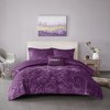 4 Pcs Luxury Style Velvet Comforter Set, Diamond Quilting Ultra Soft Bedding Set for Cold Season, Easy Care Bed Set with Matching Shams & Pillow - 3 of 4