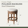 Maven Lane Pullman Backless Swivel Fabric Counter Height Bar Stool - 4 of 4