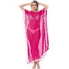 LA LEELA Women's House Daily Routine Evening Wear Loungewear Sheer Solid Casual Cover Up Relaxed Caftan Maxi Dresses for Women XL-XXL Pink, Solid - 4 of 4