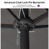 PURPLE LEAF 15ft Patio Market Umbrella and Base Double-Sided Rectangle Outdoor Table Sun Umbrellas with Crank - 4 of 4
