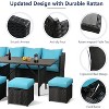 COWLOWN 7 Piece Black Patio Furniture with Dining Table & Chair, Patio Furniture Set, Outdoor  All Weather Wicker Conversation Set with Ottoman - 2 of 4