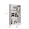 MAYEERTY 3-Shelf Adjustable Freestanding Wood Bookshelf - For Home Office (Cherry) - 4 of 4