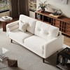 Coucheta 65" Mid Century Modern Loveseat Sofa for Small Spaces, 2 Seater Linen Upholstered Couch with Button Tufted Design & Wood Legs, Small Couch - 2 of 4