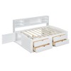 TIRAMISUBEST Full Size Daybed with 2 Bedside Cabinets, Upper Shelves and 4 Drawers, Wooden Daybed Frame Sofa Bed with Slats Support - 3 of 4