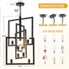 Modern Pendant Light Fixtures,Vintage 8-Light Farmhouse Chandeliers,Rectangle Hanging Island Light High Ceilings for Staircase, Hallway,Foyer - 3 of 4