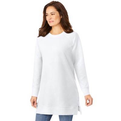 Woman Within Plus Size Side Zip Sweatshirt